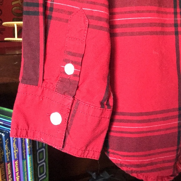 Boys Gymboree Button Down Long Sleeve Plaid Shirt 5 6 - Picture 5 of 6